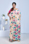 Off-White Butterfly Design Bengal Tussar Silk Saree