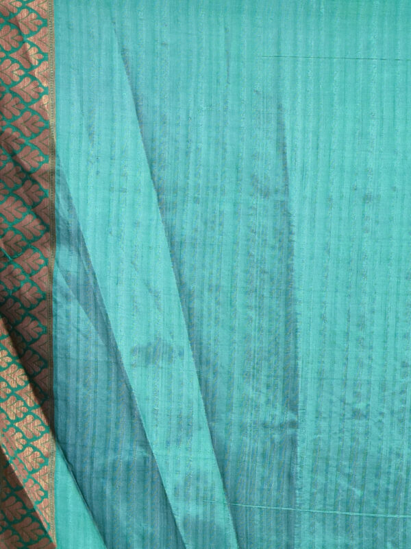 Black Jute Silk Saree with Floral Zari Work - Image 7