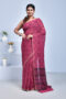 Fuchsia Pink Floral Printed Georgette Saree