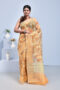 Yellow Banaras Kota Doria Saree with Floral Design