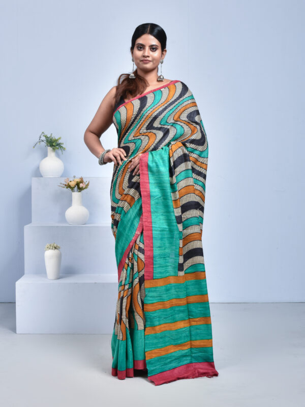 Multicolour Handwoven Ghicha Silk Saree