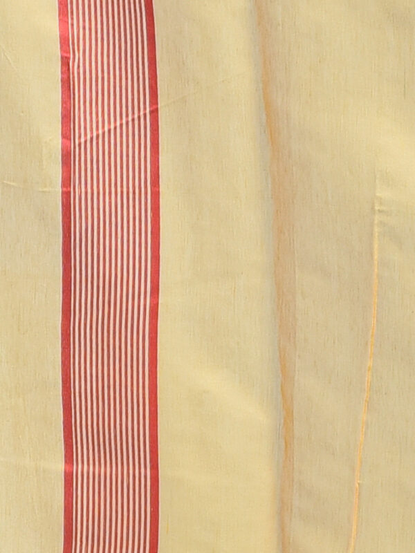 Yellow Jamdani Design Banaras Cotton Silk Saree - Image 7