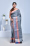 Gray Banaras Pure Cotton Saree