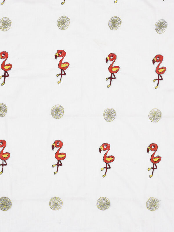 Flamingo Design Hand Embroidered Mulmul Nakshi Kantha - Image 5