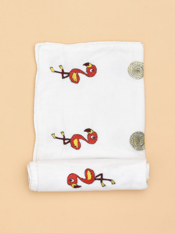 Flamingo Design Hand Embroidered Mulmul Nakshi Kantha - Image 3