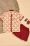 Peach Car Design Printed Cotton Shirt & Pant Set