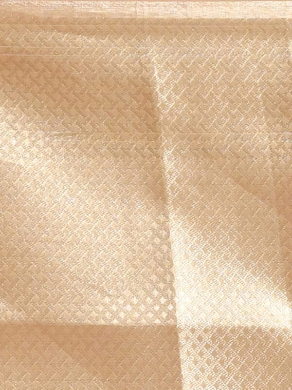 Golden Geometric Design Banaras Tissue Silk Saree - Image 7