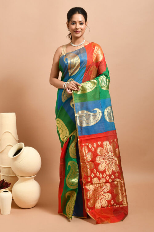 Multicolour Kolki Design South Cotton Saree