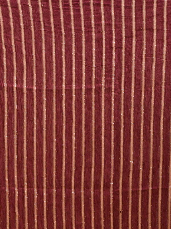 Maroon Shibori Design Pure Cotton Saree with Sequin Work - Image 7